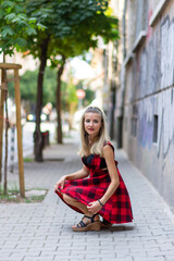 woman walking on the street