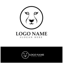 cheetah logo with flat silhouette and color packed with modern concept vector