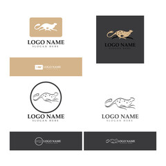 Fototapeta na wymiar cheetah logo with flat silhouette and color packed with modern concept vector