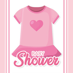 Background baby clothes shower vector illustration