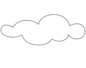 Cloud, weather phenomenon sign for weather forecast - vector linear picture with editable outline for coloring book, logo or pictogram. Outline.