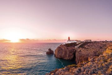Lighthouse at Cabo de São Vicente, Algarve, Portugal
