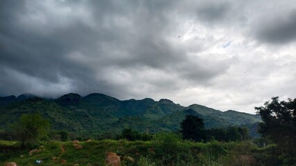clouds over the mountains