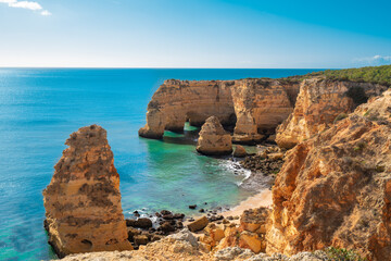 Praia da Marinha in Algarve, Portugal.