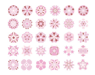 Geometric and Hand Drawing Ornaments with Tribal Shape. Flowers ornament set. Vector pictogram. Arabesque ornaments design. Line art vector.