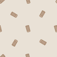 High chef hat sketch seamless pattern. Kitchen traditional element for cook in hand drawn style.