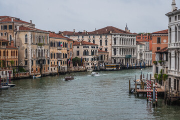 Fototapeta na wymiar Panorama of Venice at Canal Grande, Veneto, Italy, Europe, World Heritage Site