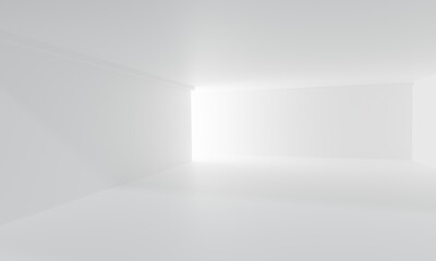 Empty white room background with light.