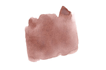 Abstract watercolor stain of brown isolated on a white background.Color of coffee