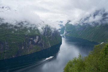 Geiranger fjord, panorama picture, june 2022