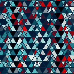 symmetric pattern of triangles and diamonds white blue red