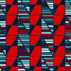 red and blue seamless rectangle and bar geometric pattern