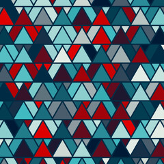 red and blue seamless triangles geometric pattern