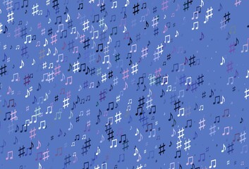 Obraz premium Light Pink, Blue vector template with musical symbols.