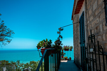 The beautiful sea of Sirolo in Conero after a big storm, Ancona province, Marche region.