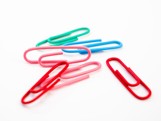 Set of colored paper clips.