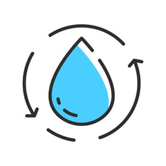 Water recycle line icon. Vector illustration concept