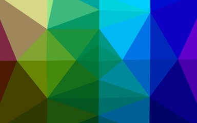 Fototapeta na wymiar Dark Multicolor, Rainbow vector polygon abstract background.