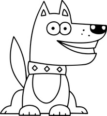 Dog coloring book for children. Vector illustration for print.