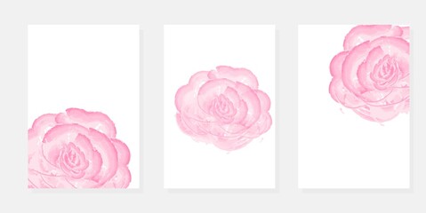 Flower watercolor art triptych
