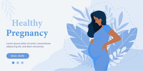 Pregnancy banner, pregnant black woman