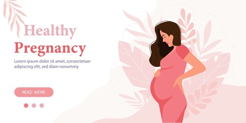 Pregnant woman vector illustration