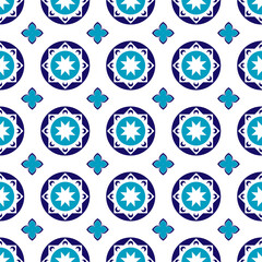 Islamic pattern. Blue geometric background. Vector.