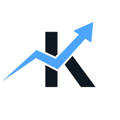 Letter K Financial Logo. Finance and Financial Investment Development Logo Template Concept with Business Growth Arrow