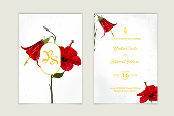 wedding card with roses