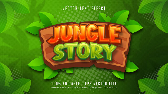 Jungle story 3d editable text effect font style