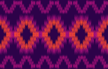 fabric ikat seamless pattern geometric ethnic traditional embroidery style.Design for background,carpet,mat,sarong,clothing,Vector illustration.