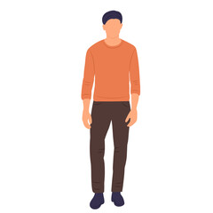 man, guy in flat style, isolated
