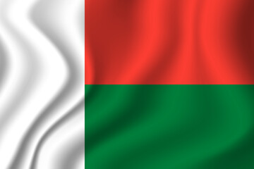 Flag of Madagascar. National symbol in official colors. Template icon. Abstract vector background