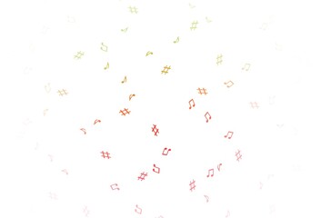 Light Green, Red vector pattern with music elements.