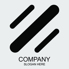 Black Logo Design, Three Slash Marks Style