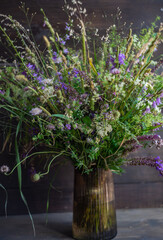 Beautiful wild flowers in bouquet