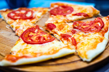 italian pizza with tomato and cheese