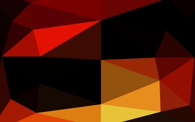 Dark Red, Yellow vector low poly cover.