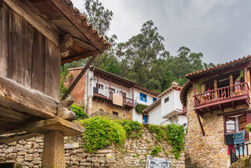 Street of the fishing village of Tazones, in the council of Villaviciosa, Asturias.