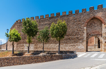 Puerta de Santa Maria in the Roman wall that surrounds the town of Galisteo, Caceres.