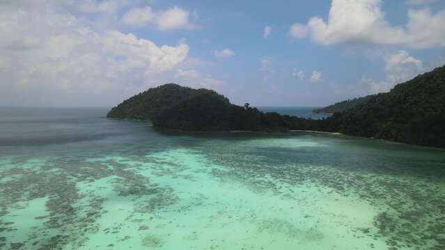 The aerial views of Surin Islands in Thailands