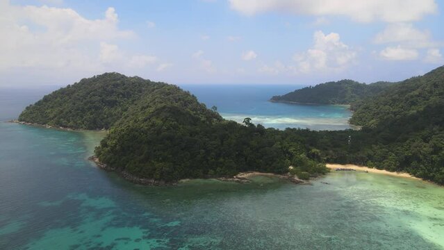The aerial views of Surin Islands in Thailands