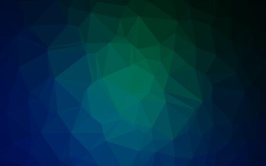 Dark Blue, Green vector abstract polygonal layout.