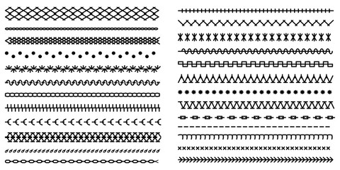 Different types of machine stitch brush pattern