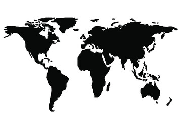 Fototapeta na wymiar world map on black