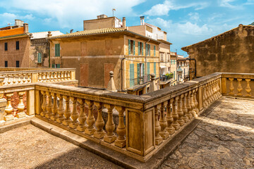 Streets and old architecture of Polensa city, Mallorca island