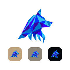 Geometric wolf as a logo design. Illustration of a geometric wolf as a logo design on a white background. - 516083753