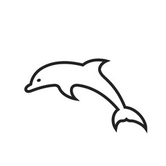 dolphin line icon. sea animal symbol. isolated vector image