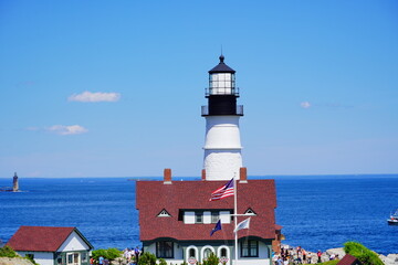 Fototapeta na wymiar Atlantic ocean beach in the state of Maine, USA 