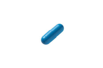 Blue Capsule pill on white background.